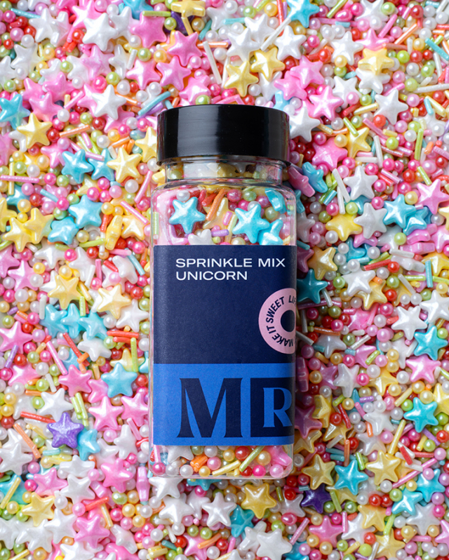 MR Cake Strössel - Sprinkle Mix Unicorn - Färgglad mix med stjärnor, stavar och små pärlor