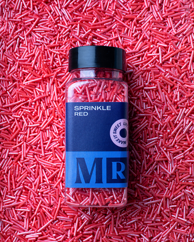 MR Cake Strössel - Sprinkle Red - Skimrande röda stavar