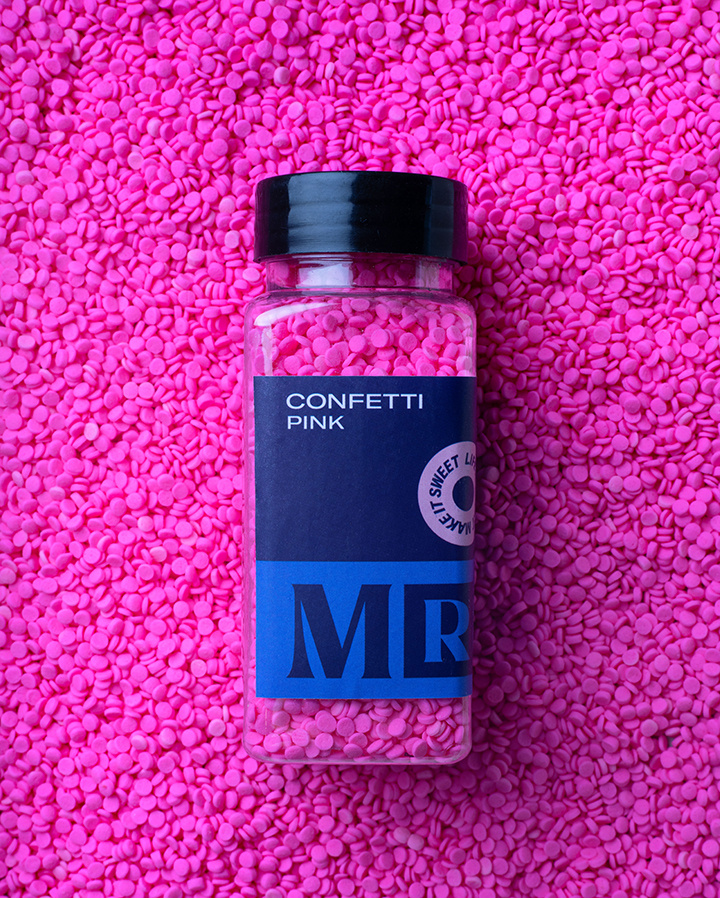 MR Cake Strössel - Confetti Pink - Små rosa tefat i gruppen ALLA PRODUKTER / HAPPY BAKING hos MR CAKE (440022)