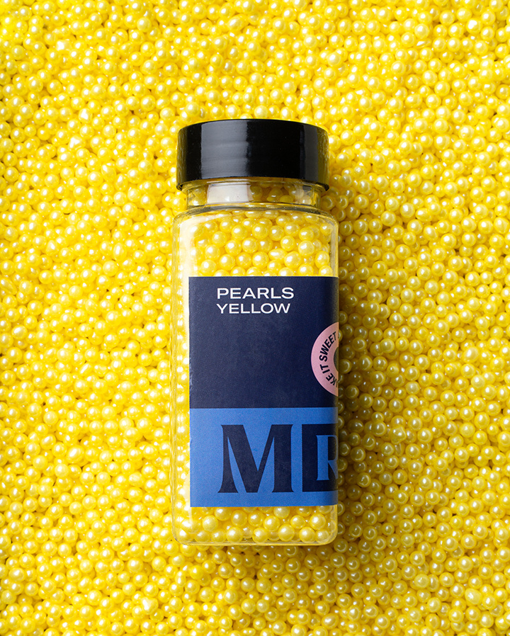 MR Cake Strössel - Pearls Yellow - Neongula pärlor i gruppen ALLA PRODUKTER / HAPPY BAKING hos MR CAKE (440046)